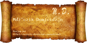 Móczik Domicián névjegykártya